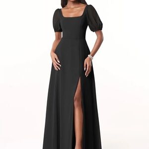 Azazie Alani Bridesmaid Dress (Black, 10)